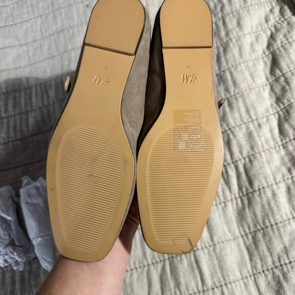 H&M Suede-Look Mary Jane Flats – Taupe – EU 37 / US 6 (Fit More Like 6.5–7) - Picture 3 of 7